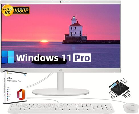 كمبيوتر مكتبي HP الكل في واحد للأعمال، شاشة FHD مقاس 21.5 بوصة، Intel Celeron J4025، ذاكرة الوصول العشوائي 32 جيجابايت، 2 تيرابايت SSD، Intel UHD Graphics 600، Wi-Fi 6، Win 11 Pro، مع ترخيص Microsoft Office مدى الحياة وماوس مصمم in Saudi Arabia