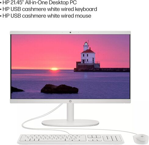 كمبيوتر مكتبي HP الكل في واحد للأعمال، شاشة FHD مقاس 21.5 بوصة، Intel Celeron J4025، ذاكرة الوصول العشوائي 32 جيجابايت، 2 تيرابايت SSD، Intel UHD Graphics 600، Wi-Fi 6، Win 11 Pro، مع ترخيص Microsoft Office مدى الحياة وماوس مصمم in Saudi Arabia
