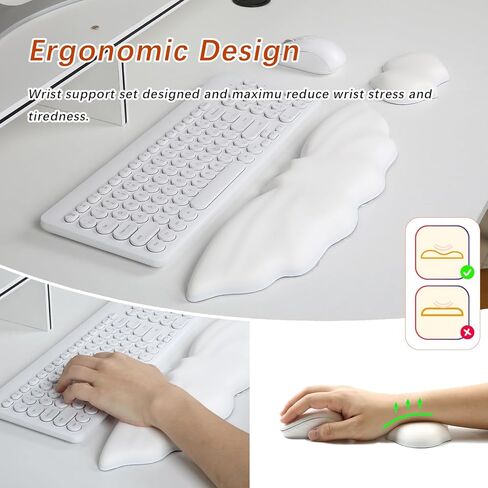 Halloween Bat Wrist Rest Keyboard, Arm Rest Set with Non-Slip PU Base, Keyboard Wrist Rest Ergonomic Memory Foam for Keyboard and Mouse Hand Cushion(Black Bat) in Kuwait