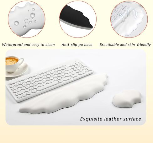 Halloween Bat Wrist Rest Keyboard, Arm Rest Set with Non-Slip PU Base, Keyboard Wrist Rest Ergonomic Memory Foam for Keyboard and Mouse Hand Cushion(Black Bat) in Kuwait