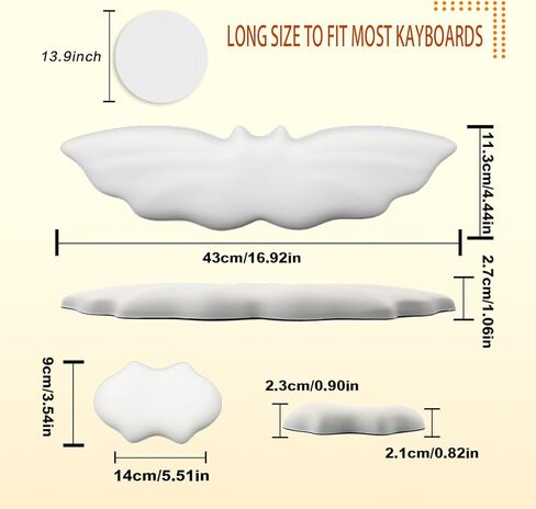 Halloween Bat Wrist Rest Keyboard, Arm Rest Set with Non-Slip PU Base, Keyboard Wrist Rest Ergonomic Memory Foam for Keyboard and Mouse Hand Cushion(Black Bat) in Kuwait