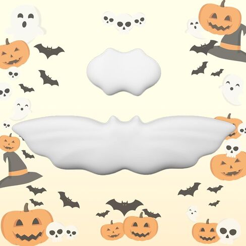 Halloween Bat Wrist Rest Keyboard, Arm Rest Set with Non-Slip PU Base, Keyboard Wrist Rest Ergonomic Memory Foam for Keyboard and Mouse Hand Cushion(Black Bat) in Kuwait