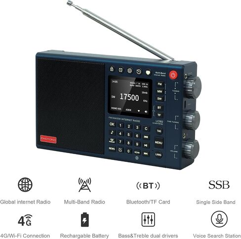 LC90 WIFI/4G Multi-Band Smart Internet Radio Portable AM/FM,Longwave & Shortwave Radio Receiver with SSB (Single Side Band),Bluetooth, Card choyoung,All World Radios，Digital Radio in Saudi Arabia