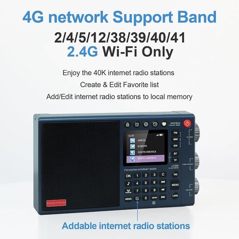 LC90 WIFI/4G Multi-Band Smart Internet Radio Portable AM/FM,Longwave & Shortwave Radio Receiver with SSB (Single Side Band),Bluetooth, Card choyoung,All World Radios，Digital Radio in Saudi Arabia