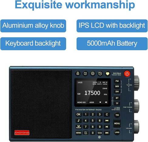 LC90 WIFI/4G Multi-Band Smart Internet Radio Portable AM/FM,Longwave & Shortwave Radio Receiver with SSB (Single Side Band),Bluetooth, Card choyoung,All World Radios，Digital Radio in Saudi Arabia