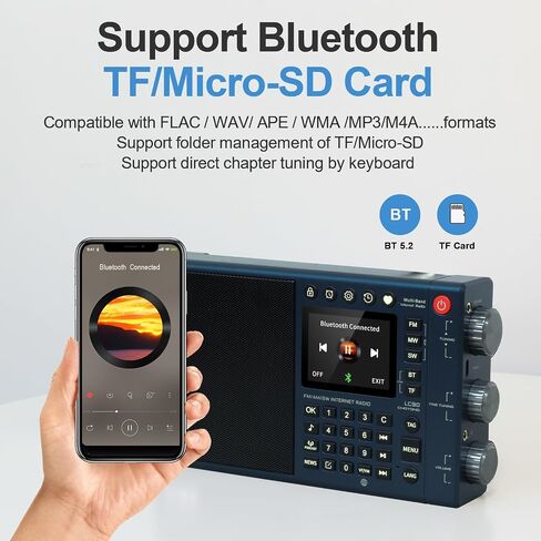 LC90 WIFI/4G Multi-Band Smart Internet Radio Portable AM/FM,Longwave & Shortwave Radio Receiver with SSB (Single Side Band),Bluetooth, Card choyoung,All World Radios，Digital Radio in Saudi Arabia