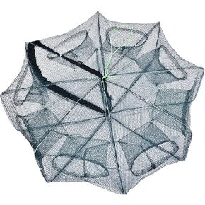 Fishing Net Trap, Portable Foldable Crawfish Trap Fishing Bait Trap Cast Net Cage Crayfish Trap Fish Shrimp Net Crab Traps for Catching Small Bait Fish Eels Crab Lobster Minnows Shrimp(M)
