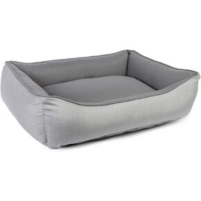 Sunbrella Outdoor/Indoor Reversible Double Sided, Cuddler Dog Bed with Bumper 26"x36"x11", Medium, Denim/Indigo