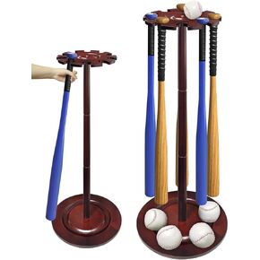 Wooden Baseball Bat Holder Storage Rack,Baseball Bat Organizer, Sturdy Baseball/Softball Bat Display Rack, Baseball Bat Stand Holds 10 Bats