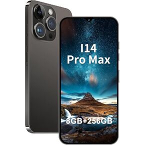 Unlocked Android Phone I14ProMax Smartphone 8GB+256GB cell phone 13MP+50MP Camera Pixels 6800mAh Battery for Extended Standby 6.8-inch HD Screen mobile phone 5G Dual SIM Card Capability (Blue)