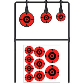 3/8'' Thick Metal High Caliber Spinner Target, Heavy Metal Spinner Auto Reset Steel Target for Centerfire Handguns Up to .44 Magnum Outdoor Target Shooting Range