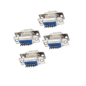 DB15 15-Pin 3-Row Male to Female Connector VGA Cable Adapter 4sets Replacement