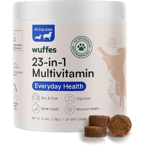 Wuffes 23-in-1 Chewable Dog Multivitamin&Supplements Bundle - Dog Multivitamin for Small&Large Breed - 2 Pack - 60 Count