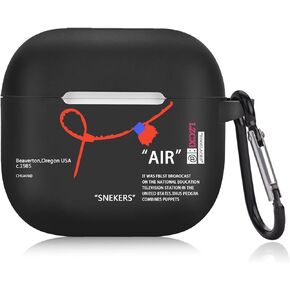 CompatibBarn Elevenle with AirPods 4 Case with Keychain Hot Sports Shoes Brand Creative Painted Soft Cover [Active Noise Cancellation] for AirPods 4th Generation 2024 Released in Kuwait