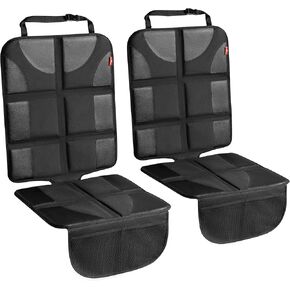 Helteko Car Seat Protector with Thickest Padding + Backseat Car Organizer, XL Largest Car Seat Cover for Child Baby Carseat, Kick Mat Back Seat w/Storage Pockets, Waterproof & Durable 600D Fabric