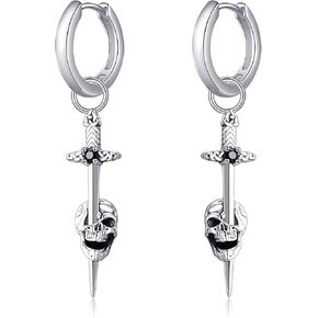 Scorpion Earrings Sterling Silver Scorpion Heart Dangle Earrings Scorpion Punk Valentine's Day Jewelry Gifts for Women