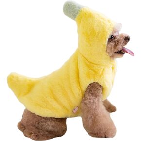 Dog Banana Winter Coat, Cute Extra-Warm/Soft Jackets for Small Dogs Under 20 lbs, Halloween Christmas Dress Up Outfit Clothes (3XL)