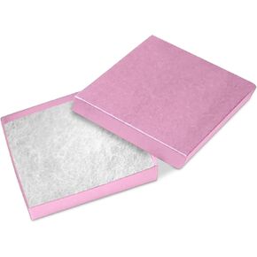 Novel Box® Made in USA Jewelry Gift Box in Purple Kraft with Removable Cotton Pad 3.5X3.5X0.9 (Pack of 15) + Custom NB Pouch