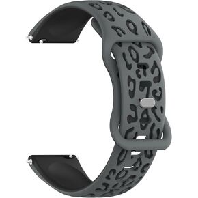 Meliya 20mm 22mm Leopard Engraved Watch Bands Quick Release Replacement Wristband, Soft Silicone Sport Replacement Straps for Men Women