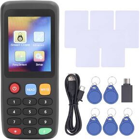 NFC RFID Card Copier Reader Writer, RFID Reader Writer Duplicator Smart Card Programmer, ID IC Elevator Card Reader Duplicator for Access Control System, Built in Battery (5