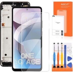 for Motorola One 5G Ace Screen Replacement for Display Moto One 5G Ace LCD XT2113-1 XT2113-2 Screen Digitizer Touch XT2113 LCD Assembly Repair Part with Frame