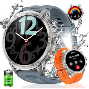 Smart Watches for Men(Answer/Make Call), 1.85" Extra Large Screen Smartwatch with Flashlight, 800mAh Extra-Long Battery, 100+ Sports Fitness Tracker Watch with Heart Rate Sleep for Android iOS