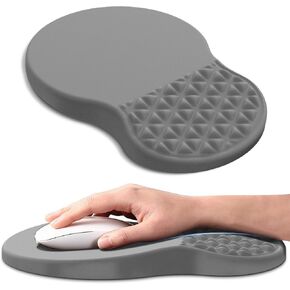 Ergonomic Mouse Pad with Wrist Rest Support, Upgrade Mousepad with Comfortable MemoryFoam&Non-Slip PU Base, Wrist Rest with Massage Desian for Pain Relief, Computer, Laptop, OfficeHome (Black)