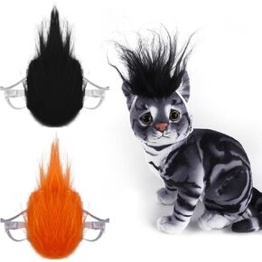 Ypser Mohawk Hairstyle Cat Wigs Dog Wigs - Pet Costumes for Halloween, Party Apparel, Cosplay Accessories, Funny Head Wear Toy Apparel with Adjustable Elastic Strap