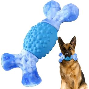 Rensh Tough Dog Toys for Aggressive Chewers, Indestructible Dog Chew Toys for Medium Large Breed, Sturdy Aggressive Chew Dog Toys to Keep Them Busy, Dog Chew Bones Toy for Long Lasting (Milk Flavor)