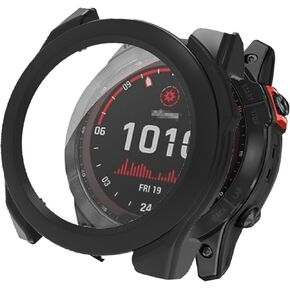 Case for Garmin Fenix 8 Multisport Smartwatch 51MM Series 2024 New Version, Hard PC Screen Protector,9H Tempered Glass Ultra-Thin Full-Coverage Shockproof Bumper,(51MM,Black)