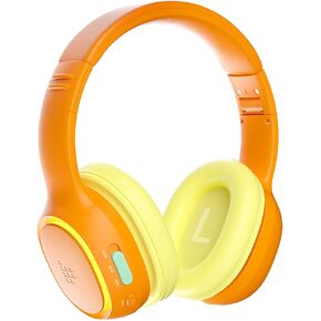 Tronsmart KH03 Kids Noise Cancelling Bluetooth Headphones, Safe Volume Control, Wireless Headphones with Light & Microphone, 70H Playtime, Built-in Audio Cable, for School/Travel/Airplane(Orange) in Kuwait