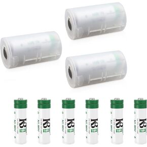 KBT 3 AA in Series to D Size Battery Holder Case Adapter Tube (3.6V /4.5V) with 6 Pack AA 1.2V 1300mAh Ni-MH Rechargeable Batteries in Kuwait