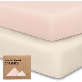2-Pack Organic Crib Sheets for Boys, Girls - Jersey Fitted Crib Sheet, Baby Crib Sheets Neutral, Crib Mattress Sheet, Cotton Crib Sheets, Breathable Crib Sheet, Baby Mattress Sheets (ABC Land Cloud)