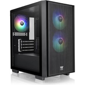 Thermaltake Versa H16 TG ARGB Black Micro ATX Tower Case; Tempered Glass Side Panel; 3 Pre-Installed ARGB Fans; CA-1Y8-00S1WN-02; 3 Year Warranty