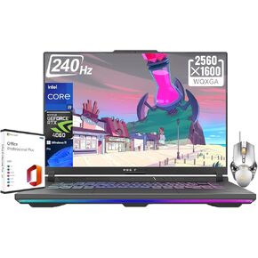 ASUS 2024 ROG Strix G16 Gaming Laptop, 16" QHD 240Hz Display, Intel i9-14900HX, 64 GB DDR5 RAM, 1 TB SSD, GeForce RTX 4060, Wi-Fi 6E, Win 11 Pro, with Office Lifetime License