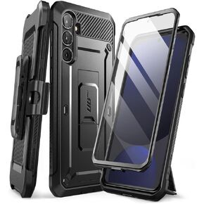 SUPCASE for Samsung Galaxy S24 FE Case with Stand & Belt-Clip, [Unicorn Beetle Pro] [Built-in Screen Protector] [Military-Grade Protection] Heavy Duty Rugged Phone Case for Galaxy S24 FE, Black