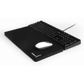 GRIFITI Fat Wrist Pad 17 x 8 x 0.75 Inches is an Extra Wide Wrist Rest for Standard and 10key Mechanical Keyboards and Works as Mouse Pad in Front of Keyboard (Black Nylon)