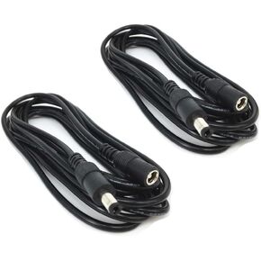 2pcs 16.4ft Black 5.5mm x 2.5mm DC Plug Extension Cable DC Extension Cable Cord 12V 5.5mm x 2.5mm Barrel Male Plug Connector