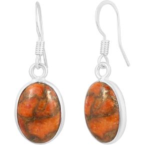 12.40Cts Oval Shape Natural Gemstones Earrings For Women, Handmade Bohemian Dangle Earrings Jewelry Women'S Day Gifts For Mom Wife Sister