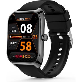Smart Watch(Answer/Make Call), 2.02" Smartwatch with Blood Oxygen Heart Rate Sleep Monitor, IP68 Waterproof Fitness Tracker 100+ Sports Modes Compatible with iOS Android for Men Women