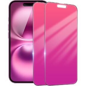 Privacy Screen Protector for iPhone 16 Plus Gradient Red Tempered Glass for 16Plus 2 Pack 25° Anti-Spy Anti Blue Light Private Glass Film Easy Installation Frame 6.7 inch