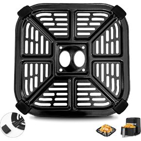 Air fryer Grill Pan for BLACK+DECKER Purify 4QT Air Fryer, Upgrade 8×8 IN Air Fryer Replacement Parts Grill Plate Accessories Tray Rack for Holstein Housewares 4.4QT Green Life 4.5QTAir Fryer