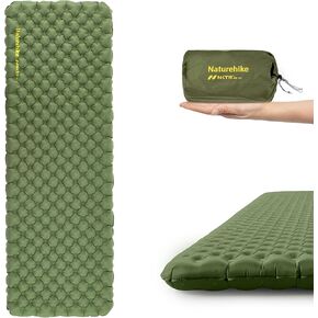 Naturehike 0.97LB Ultralight Insulated Sleeping Pad with R5.8, 3.2in Thickened Patchworkable Inflatable Double Sleeping Mat for Camping, Hiking, Climbing with Inflatable Bag, Grey Mummy