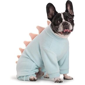 Fleece Dinosaur Dog Pajamas Adorable Dog Costume French Bulldog Holiday Outfit Pet Cute Puppy Hoodie Cosplay Animal Costume for Small Medium Dog Christmas and Dog Winter Coat