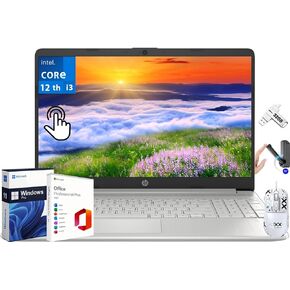 HP Newest Business Laptop, 15.6" FHD Touchscreen, 32 GB RAM, 1 TB SSD, Intel 10-Core i7-1255U, Long Battery Life, HD Camera, HDMI, Windows 11 Pro, with Office Lifetime License+Designed Accessories