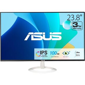 ASUS 24" (23.8-inch viewable) Eye Care Monitor (VZ24EHF-W) - IPS, Full HD (1920 x 1080), Frameless, 100Hz, Adaptive-Sync, 1ms, HDMI, Low Blue Light, Flicker Free, Ultra-Slim Profile, 3 yr Warranty