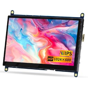 CUQI 10 Inch Monitor for Raspberry Pi Screen, IPS 1024 × 600 HDMI Portable Monitor with Leather Stand for Raspberry Pi 5/4, Laptop, PC, Switch, Xbox, PS4