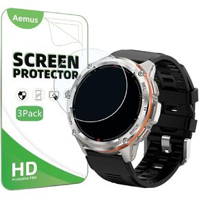 Screen Protector For T3 Ultra Smart Watch (3 Pack) Clear Tempered Glass protective film Compatible for AMAZTIM/KOSPET TANK T3 Ultra GPS Smart Watch 1.43"