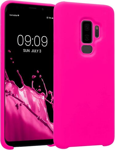 kwmobile Case Compatible with Samsung Galaxy S9 Plus Case - TPU Silicone Phone Cover with Soft Finish - Neon Pink in Saudi Arabia