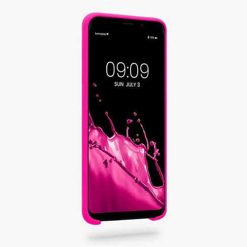 kwmobile Case Compatible with Samsung Galaxy S9 Plus Case - TPU Silicone Phone Cover with Soft Finish - Neon Pink in Saudi Arabia